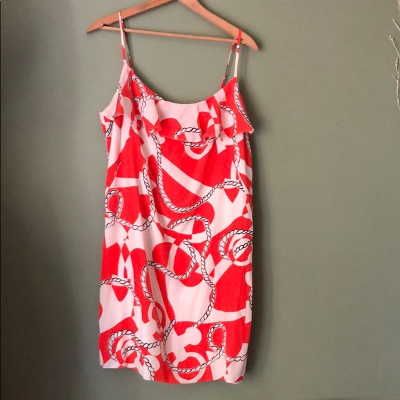 Lilly Pulitzer Dresses & Skirts - Lilly Pulitzer-Laya Silk Orange/White Dress, L